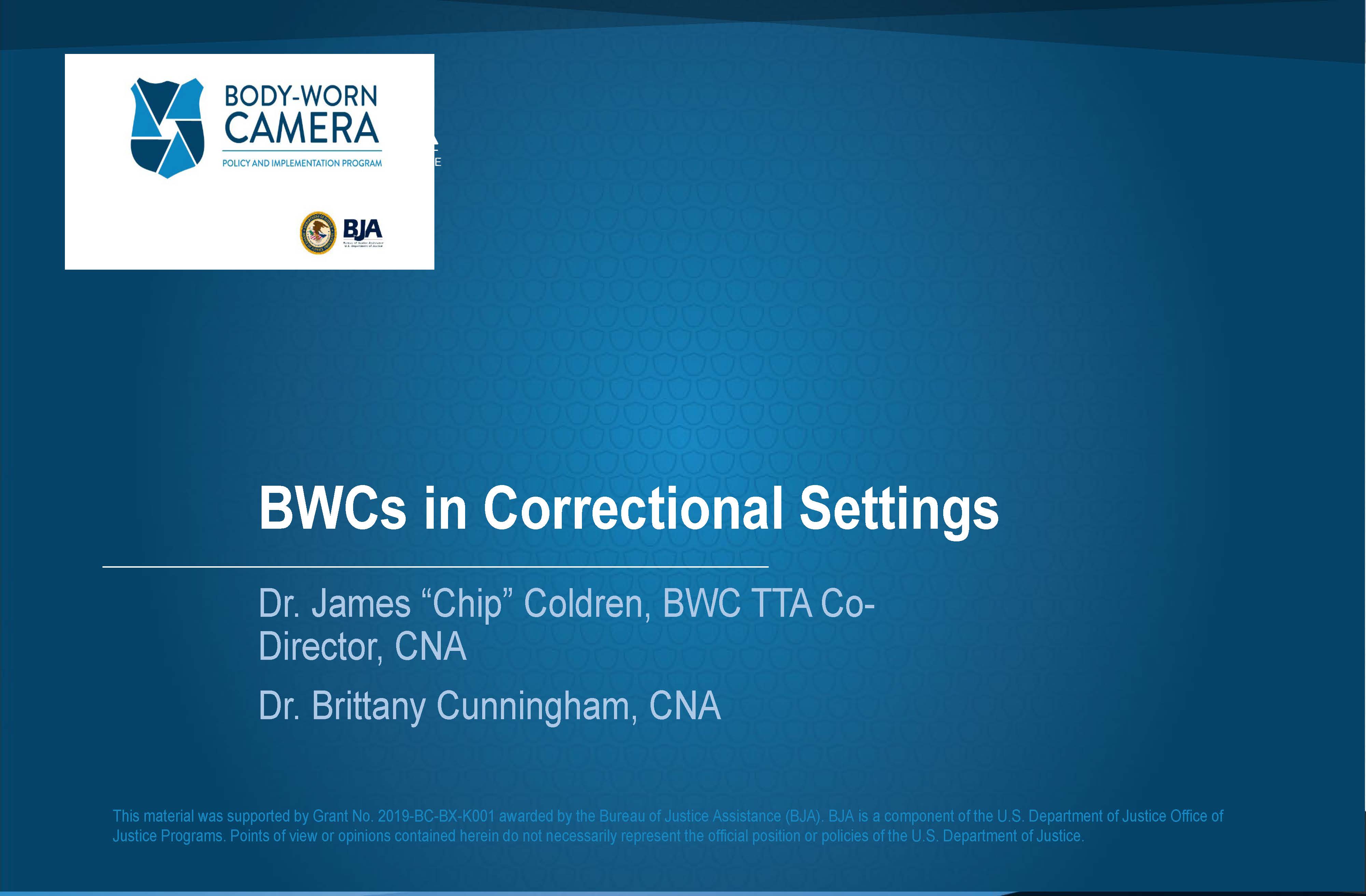 BWCs in correctional settings