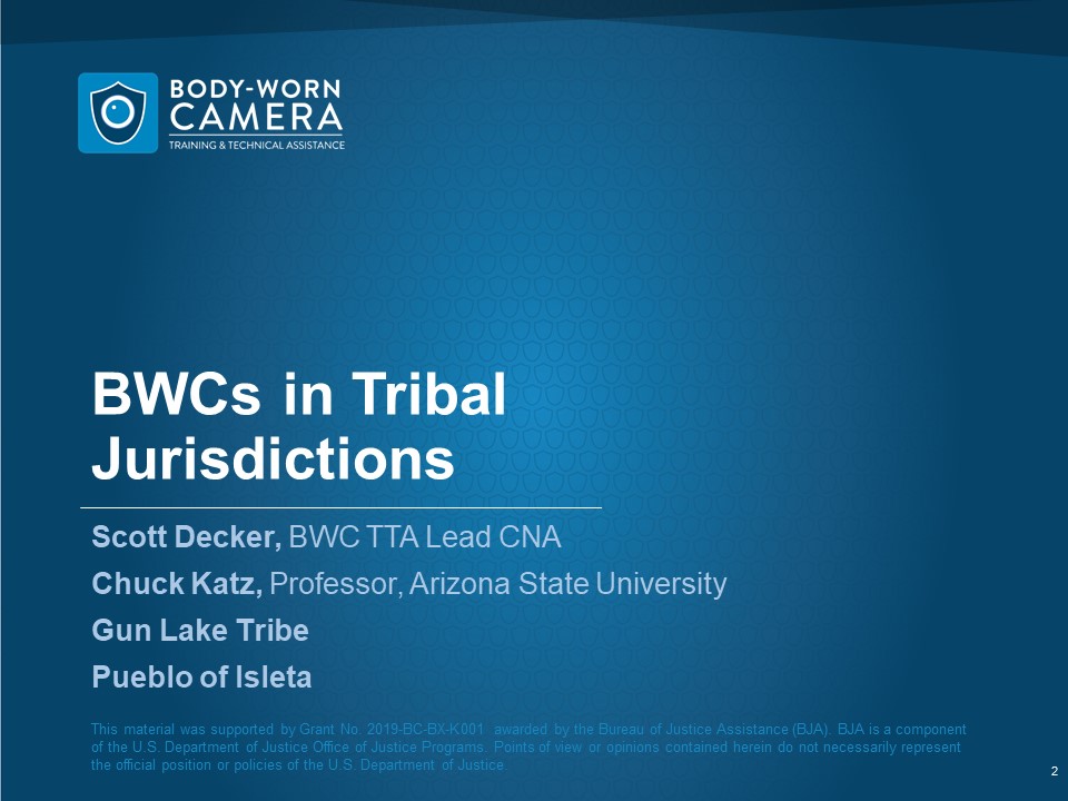 BWCs in tribal jurisdictions