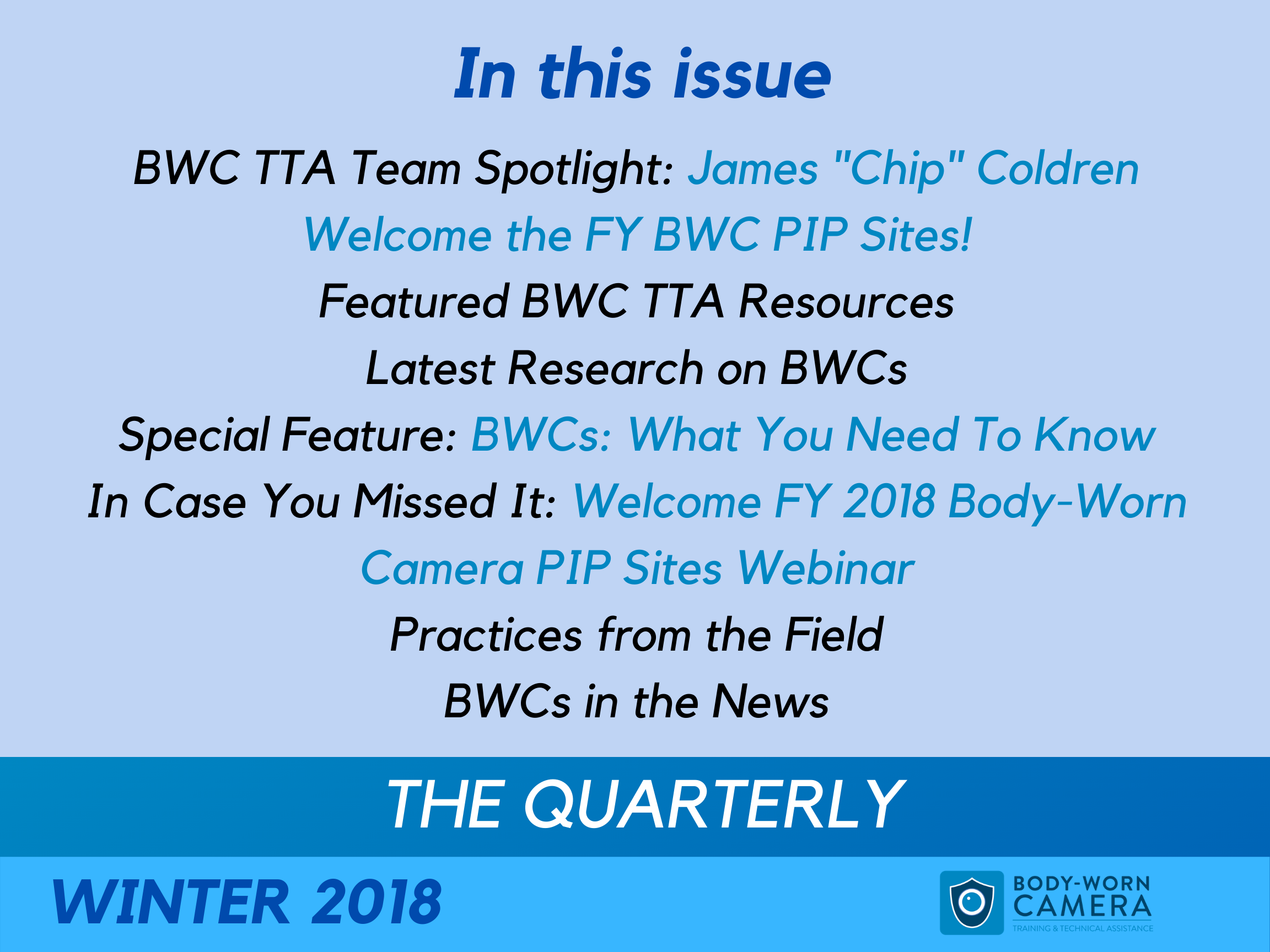 Winter 2018 Quarterly Newsletter