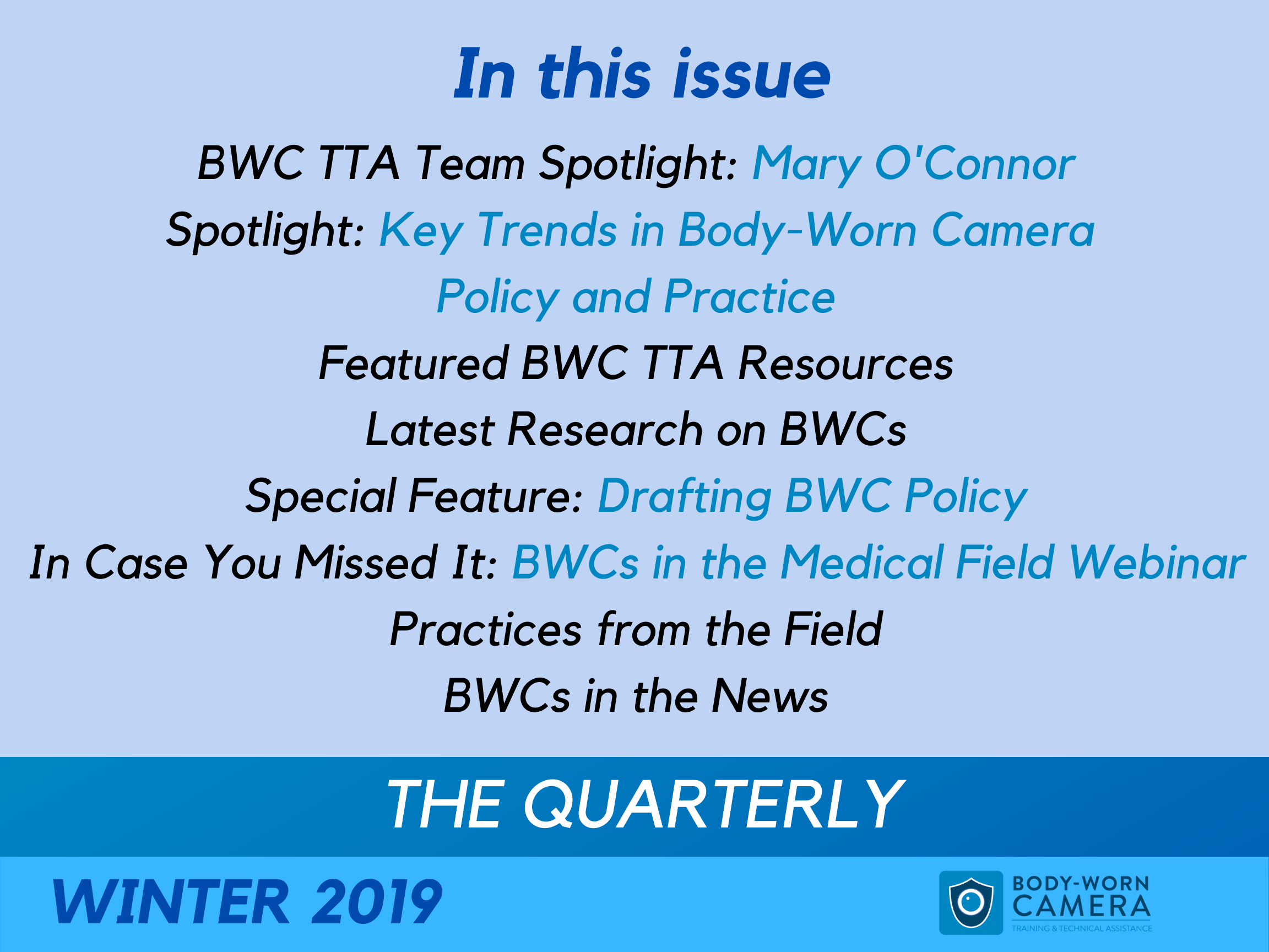 Winter 2019 Quarterly Newsletter