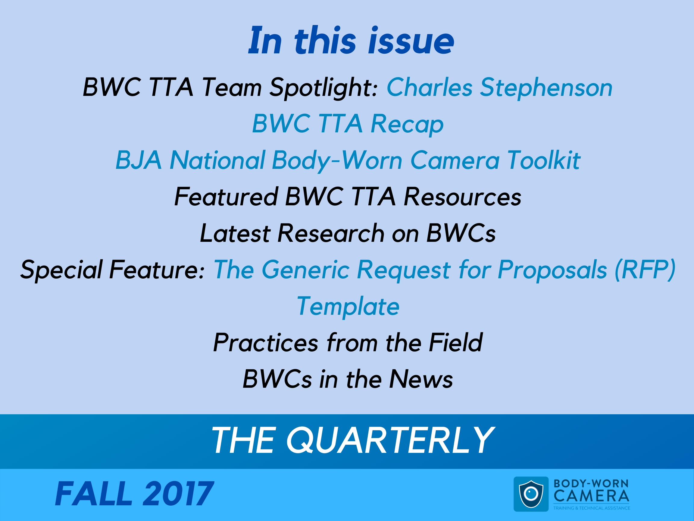 Fall 2017 Quarterly Newsletter