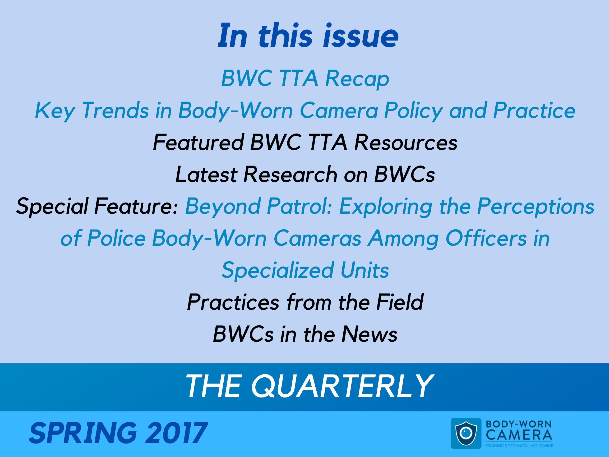 Spring 2017 Quarterly Newsletter