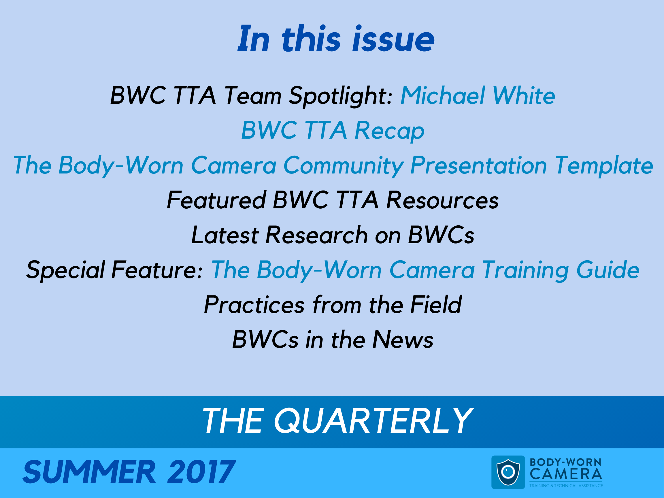 Summer 2017 Quarterly Newsletter