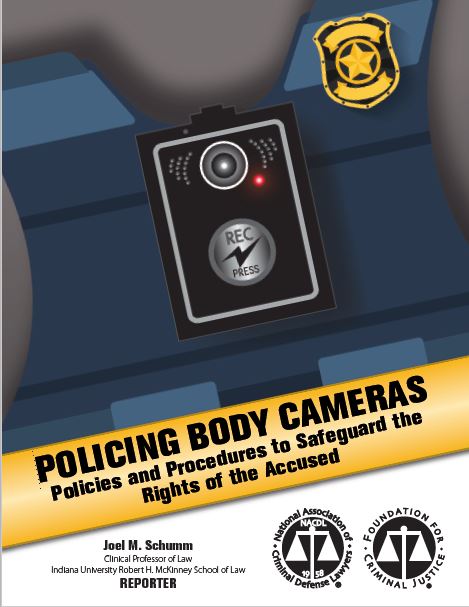 Cover image of the article which displays a body-worn camera recording