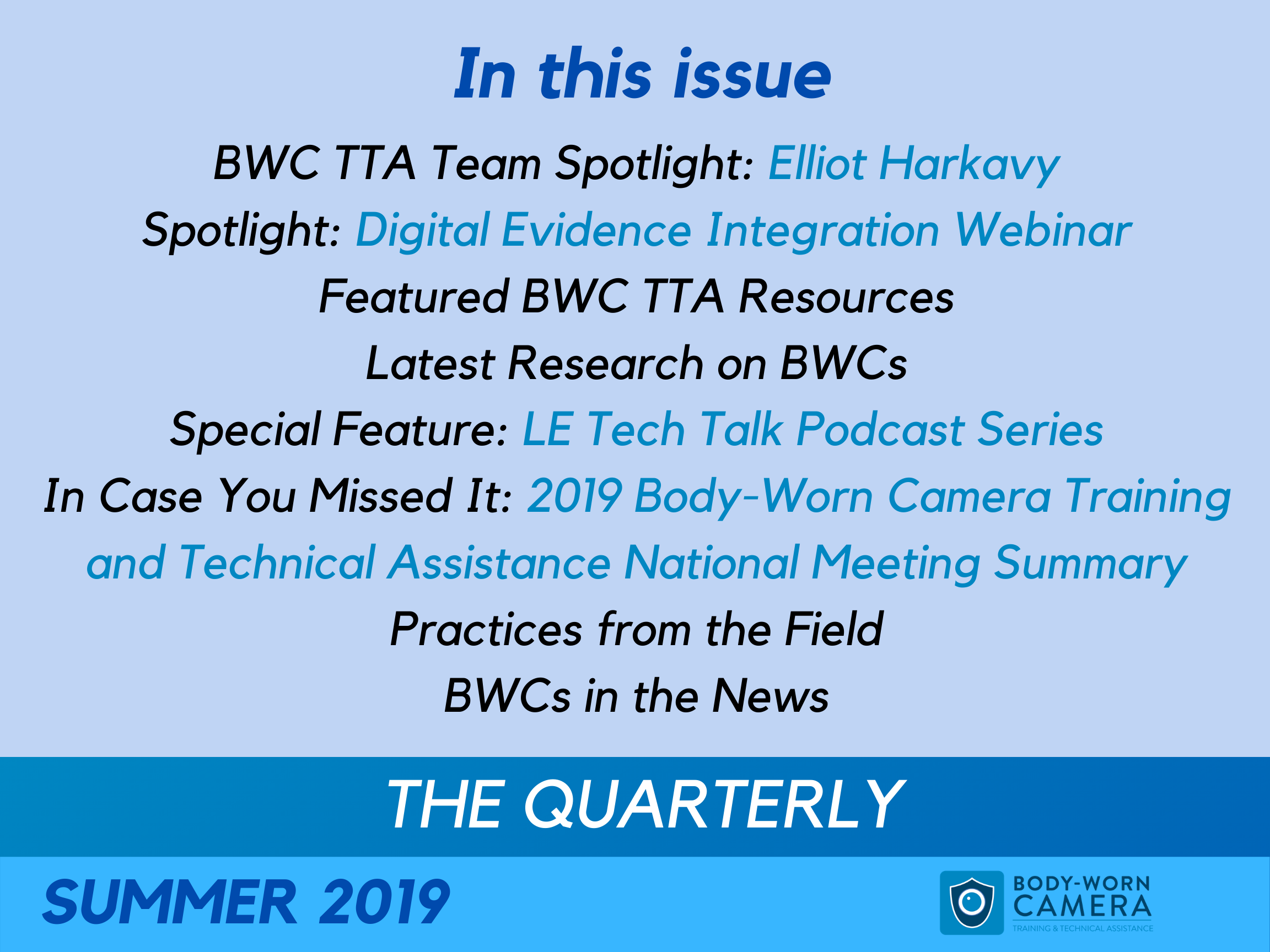 Summer 2019 Quarterly Newsletter