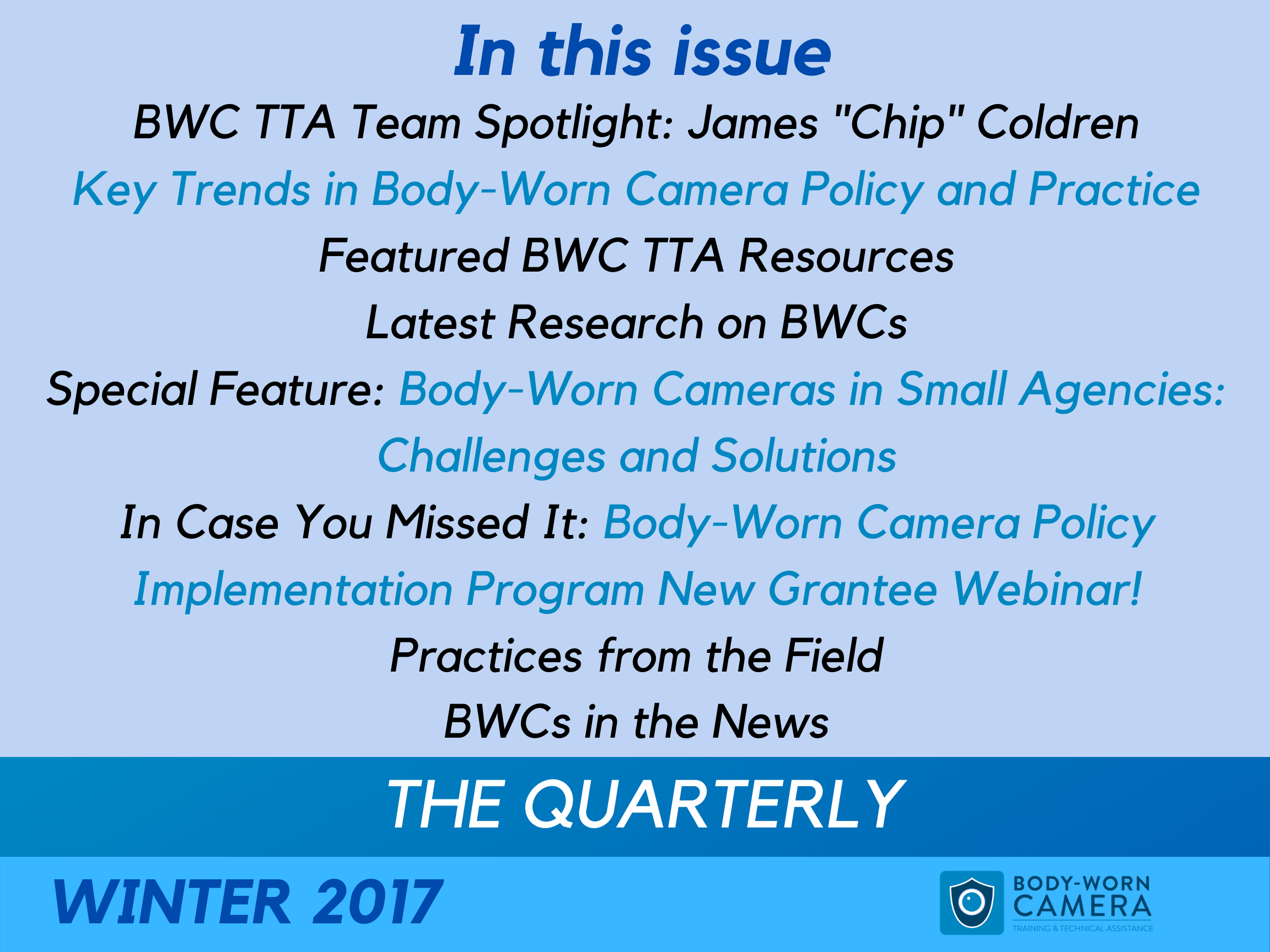 Winter 2017 Quarterly Newsletter